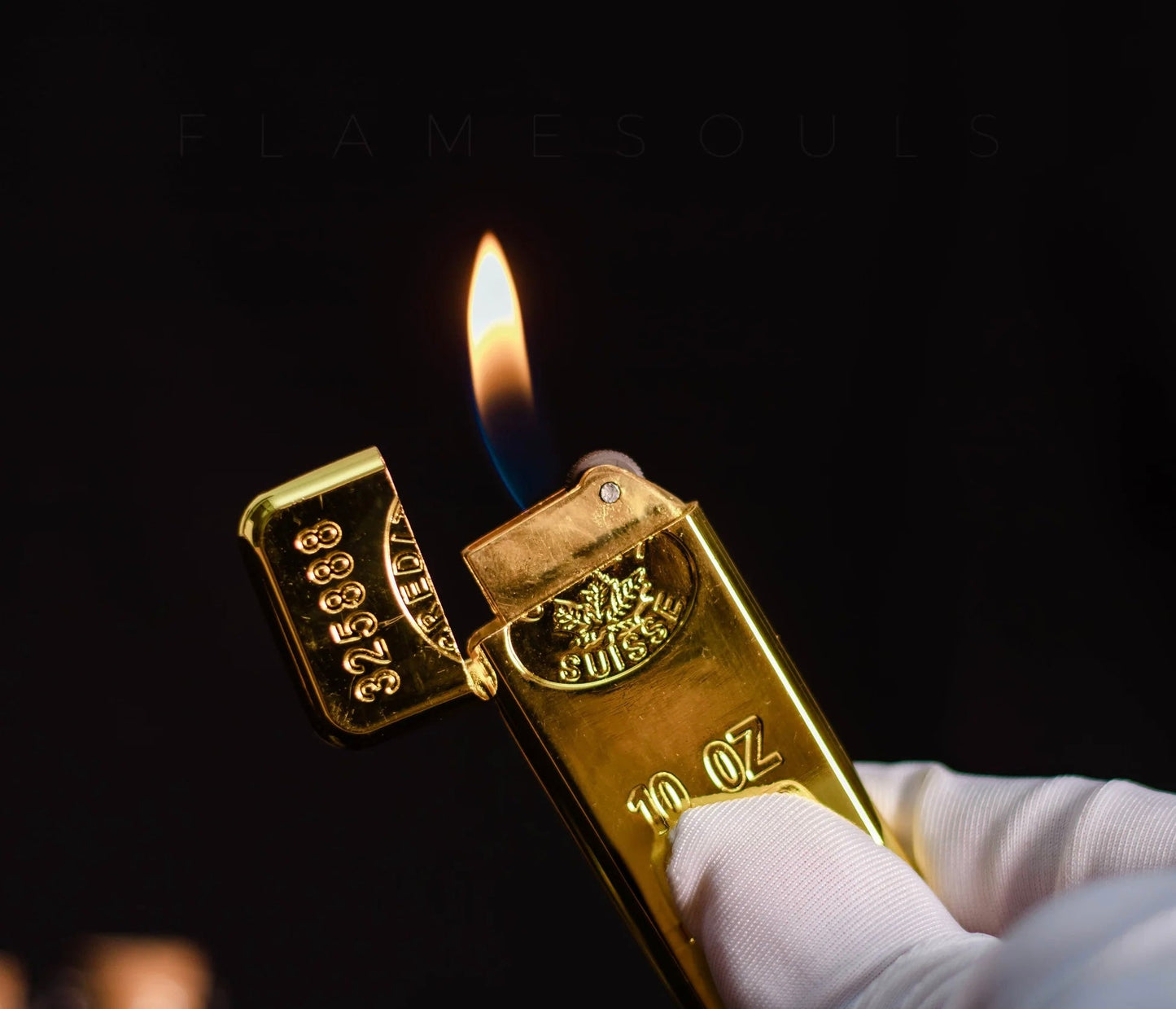 Sleek 10oz Gold plate Lighter - The Crazies Lighter Collection