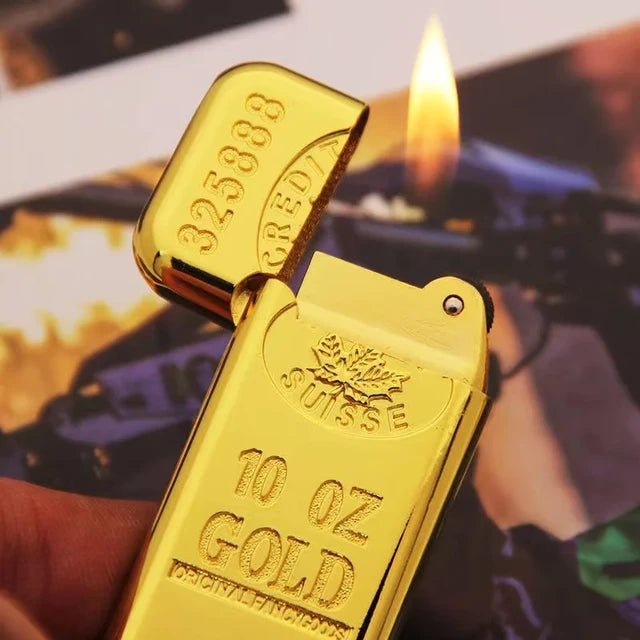 Sleek 10oz Gold plate Lighter - The Crazies Lighter Collection